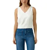 s.Oliver Black Label Blusentop BLACK LABEL, Damen, Gr. 34, ecru, Web, Obermaterial: 100% Polyester, unifarben, normal hüftbedeckend, V-Ausschnitt, Blusen Blusentop, mit floralem Muster und V-Aussschnitt