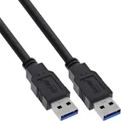 InLine USB 3.2 Gen.1 Kabel, A an A, schwarz, 5m, 5 m, USB A, USB A, USB 3.2 Gen 1 (3.1 Gen 1), Stecker/Stecker, Schwarz