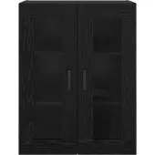 vidaXL Sideboard Schwarz Eichen-Optik 69,5 x 34 x 90 cm Holzwerkstoff