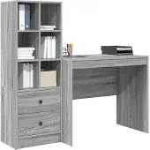 vidaXL Schreibtisch Graues Sonoma 135,5 x 50 x 127 cm 2 stk.