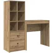 Syfax Schreibtisch Artisan-Eiche 125,5 x 40 x 127 cm 2 Stk.