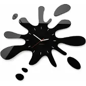 FLEXISTYLE Moderne wanduhr jugendzimmer Jungen Fleck Schwarz 64cm, wanduhr Teenager