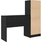 vidaXL Schreibtisch Schwarz Eichen-Optik 135,5 x 40 x 127 cm 2 stk.