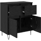 vidaXL Sideboard Schwarz Eichen-Optik 60 x 35 x 70 cm