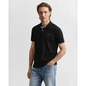 Gant Regular Fit Contrast Pique Rugger Polo Schwarz - Große 4XL