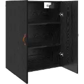 vidaXL Wandschrank Schwarz Eichen-Optik 69,5 x 34 x 90 cm