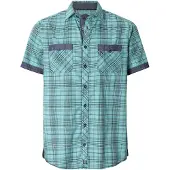 Jan Vanderstorm Kurzarmhemd "Kurzarmhemd AALVAN", Herren, Gr. XL, weit, blau (türkis kariert), Obermaterial: 60% Polyester COOLMAX PES(Coolmax). 25% Baumwolle CO. 15% Leinen LI., Hemden Kurzarmhemd