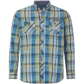 Jan Vanderstorm Langarmhemd "Hemd JORHEIM", Herren, Gr. XXL, weit, blau (blau kariert), Obermaterial: 100% Baumwolle CO., Hemden Langarmhemd