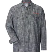 Jan Vanderstorm Outdoorhemd "Outdoorhemd KERLIN", Herren, Gr. L, weit, blau (dunkelblau gemustert), Obermaterial: 100% Baumwolle CO., Hemden Outdoorhemd