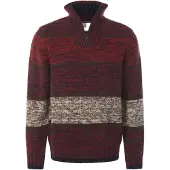 Babista Rundhalspullover "Pullover CARMILO", Herren, Gr. 3XL, rot (dunkelrot gestreift), Obermaterial: 70% Polyacryl PAN. 30% Wolle mw., Pullover Rundhalspullover