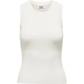 JDY Stricktop "JDYAYA TANK TOP KNT", Damen, Gr. S, weiß (cloud dancer), Feinstrick, Obermaterial: 80% Viskose, 20% Nylon, unifarben, hüftlang, Rundhals, Tops Stricktop