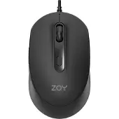 ZOY ZMS08 Kabelgebundene ergonomische Maus mit 6 Tasten und einstellbarer DPI, Schwarz