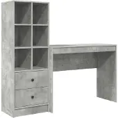 vidaXL Schreibtisch Beton Grau 145,5 x 40 x 127 cm 2 stk.