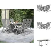vidaXL 7-tlg. Garten-Essgruppe Massivholz Akazie - Gartenmöbel-Sets