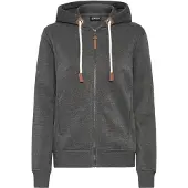Oxmo Sweatjacke "Sweatjacke OXMille", Damen, Gr. S, grau (dunkelgrau melange), Obermaterial: 55% Polyester PES. 45% Baumwolle CO., Sweatjacken Sweatjacke