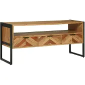 Syfax TV-Schränk Braun 100 x 35 x 50 cm Massivholz Akazie