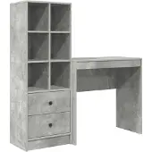vidaXL Schreibtisch Beton Grau 125,5 x 40 x 127 cm 2 stk.