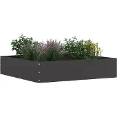 vidaXL Rasenkante 6 stk. 60 x 60 x 13 cm Stahl Schwarz