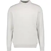 Ragman Rundhalspullover , Herren, Gr. 58, grau (hellgrau), Strick, 95% Baumwolle 5% Kaschmir, ohne Ausschnitt, Pullover Rundhalspullover