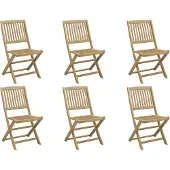 Syfax Gartenstühle 6 Stk. Klappbar 44x50x88 cm Massivholz Akazie