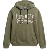Superdry für Herren. M2014246A Outdoor Supply Co Entspannte Kapuze grün (S), Lässig, Baumwolle, Langarm