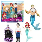 Mattel Disney Princess Disney Prinzessin Arielle Charakterset mit 4 kleinen Puppen, inspiriert vom Disney-Film „Arielle, die Meerjungfrau“, Modepuppe, 3 Jahr(e), Mädchen, 200 mm, Mehrfarbig