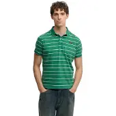 Superdry für Herren. M1110464A Grünes Vintage-Streifen-Polohemd (XL), Lässig, Baumwolle, Kurzarm