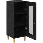 vidaXL Sideboard Schwarz Eichen-Optik 34,5 x 32,5 x 90 cm