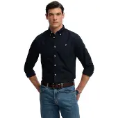 Superdry für Herren. M4011100A Preppy Oxford Hemd Marineblau (M), Lässig, Baumwolle, Klassisch, Langarm