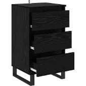 vidaXL Sideboard Schwarz Eichen-Optik Holzwerkstoff