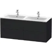 Duravit L-Cube Waschtischunterbau wandhängend, 4 Schubkästen, 1290x550x481mm, LC625901616, Farbe: Eiche Schwarz Dekor