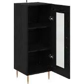 vidaXL Sideboard Schwarz Eichen-Optik 34 x 34,5 x 90 cm Holzwerkstoff