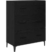 vidaXL Sideboard Schwarz Eichen-Optik 69,5 x 34 x 90 cm Holzwerkstoff