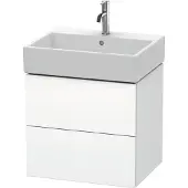 Duravit L-Cube Waschtischunterbau wandhängend, 2 Schubkästen, 584x544x459mm, LC627501818, Farbe: Weiß Matt Dekor