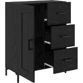 vidaXL Sideboard Schwarz Eichen-Optik 69.5 x 34 x 90 cm Holzwerkstoff
