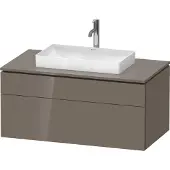 Duravit L-Cube Konsolenwaschtischunterbau wandhängend, inklusive Konsolenplatte, 2 Auszüge, 1020x482x550mm, LC4881089890000, Farbe: Flannel Grey Hochglanz Lack