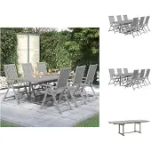 vidaXL 7-tlg. Garten-Essgruppe Massivholz Akazie - Gartenmöbel-Sets
