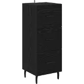 Syfax Sideboard Schwarz Eichen-Optik 34 x 34,5 x 90 cm Holzwerkstoff