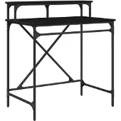 Syfax Schreibtisch Schwarz Eichen-Optik 80 x 50 x 90 cm Holzwerkstoff