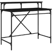 Syfax Schreibtisch Schwarz Eichen-Optik 100 x 50 x 90 cm