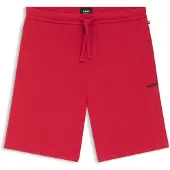 BOSS Pyjamashorts "Waffle Shorts", Herren, Gr. XL, N-Gr, rot (medium rot 610), Jersey, Obermaterial: 60% Baumwolle, 40% Polyester, lang, Hosen Pyjamashorts