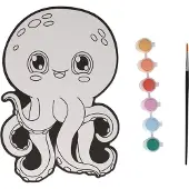 Wins Holland Leinwandgemälde – Oktopus – inklusive Pinsel und 6 Farben