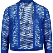 Betty Barclay Grobstrickjacke mit Lochmuster in Electric Blue | Gr.: 46