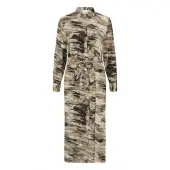 Kaffe Midikleid "Damen Kleid KAkeri", Damen, Gr. 42, N-Gr, beige (feather grau abstract), Obermaterial: 50% Viskose CV. 50% Viskose LENZING ECOVERO CV LenzEcov., Kleider Midikleid