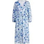 Vera Mont Sommerkleid "Sommerkleid im Boho Style", Damen, Gr. 36, EURO, blau (blau, weiß), Obermaterial: 100% Polyester PES., Kleider Sommerkleid