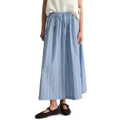 Marc O'Polo A-Linien-Rock DENIM, Damen, Gr. M, blau (light blau), Web, Obermaterial: 100% Baumwolle, A-Linie ca. Mitte Wade, Röcke A-Linien-Rock, Ausgestellter Rock aus Papertouch-Popeline