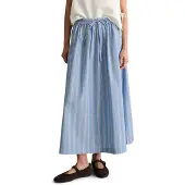 Marc O'Polo A-Linien-Rock DENIM, Damen, Gr. L, blau (light blau), Web, Obermaterial: 100% Baumwolle, A-Linie ca. Mitte Wade, Röcke A-Linien-Rock, Ausgestellter Rock aus Papertouch-Popeline