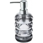 Kleine wolke Seifenspender "Verro", grau (silbergrau), B:7,6cm H:17,8cm L:7,6cm T:7,6cm, Glas, Dosierspender, Seifenspender