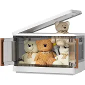 Markenlos Aufbewahrungsbox mit Deckel - Kunststoffbox mit Rollen - Transparent - 32 Liter