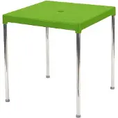 Markenlos Gartentisch Tischplatte aus Harz und Aluminium 70 x 70 x 13 cm grün mit modernem Design